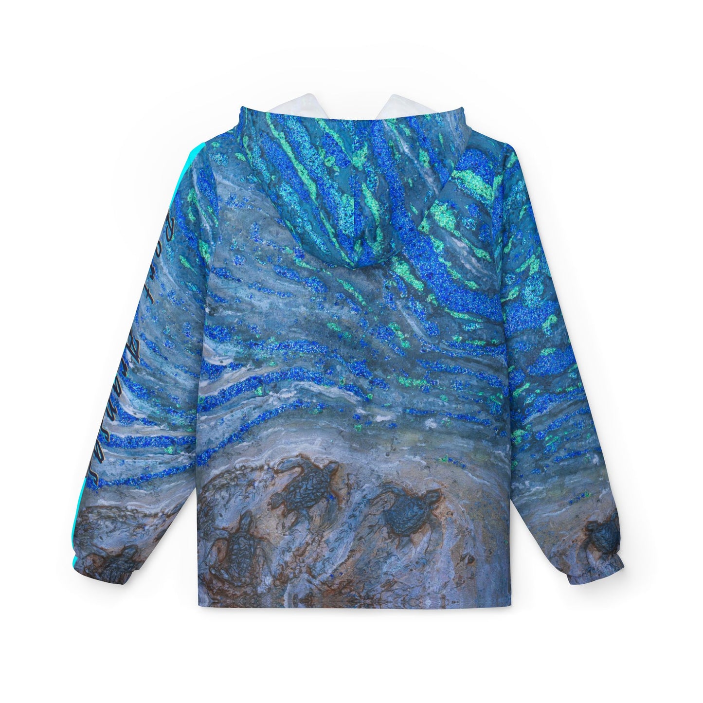 Windbreaker Jacket - Port Aransas Wildlife Sparkling Sea Turtle Hatchlings Design