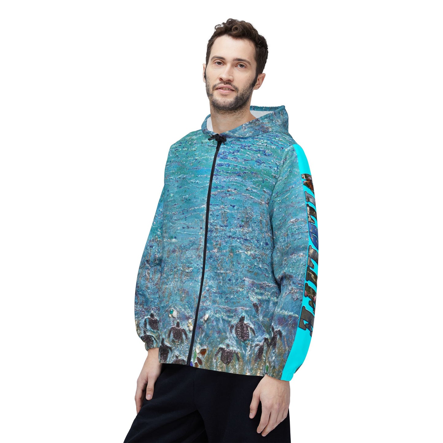 Windbreaker Jacket - Port Aransas Wildlife Beach Trinkets Sea Turtle Hatchlings