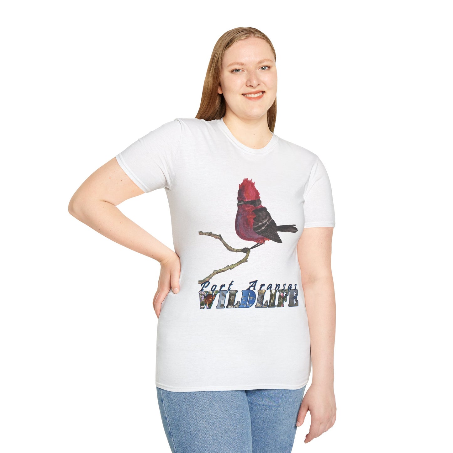 Vermilion Flycatcher Art T-Shirt Design Port Aransas Wildlife