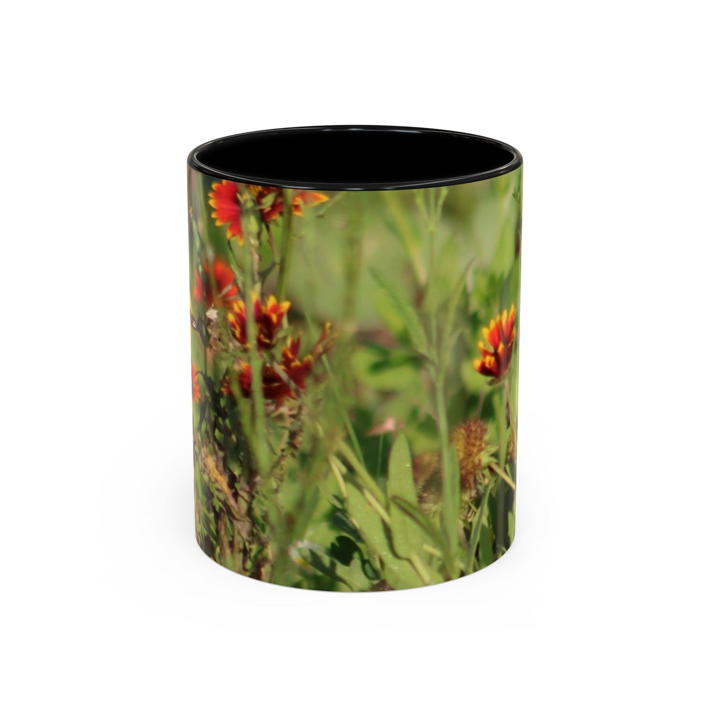 Mug - Blue-winged Warbler Floral Accent Coffee Mug - Gift for Birders and Nature Lovers