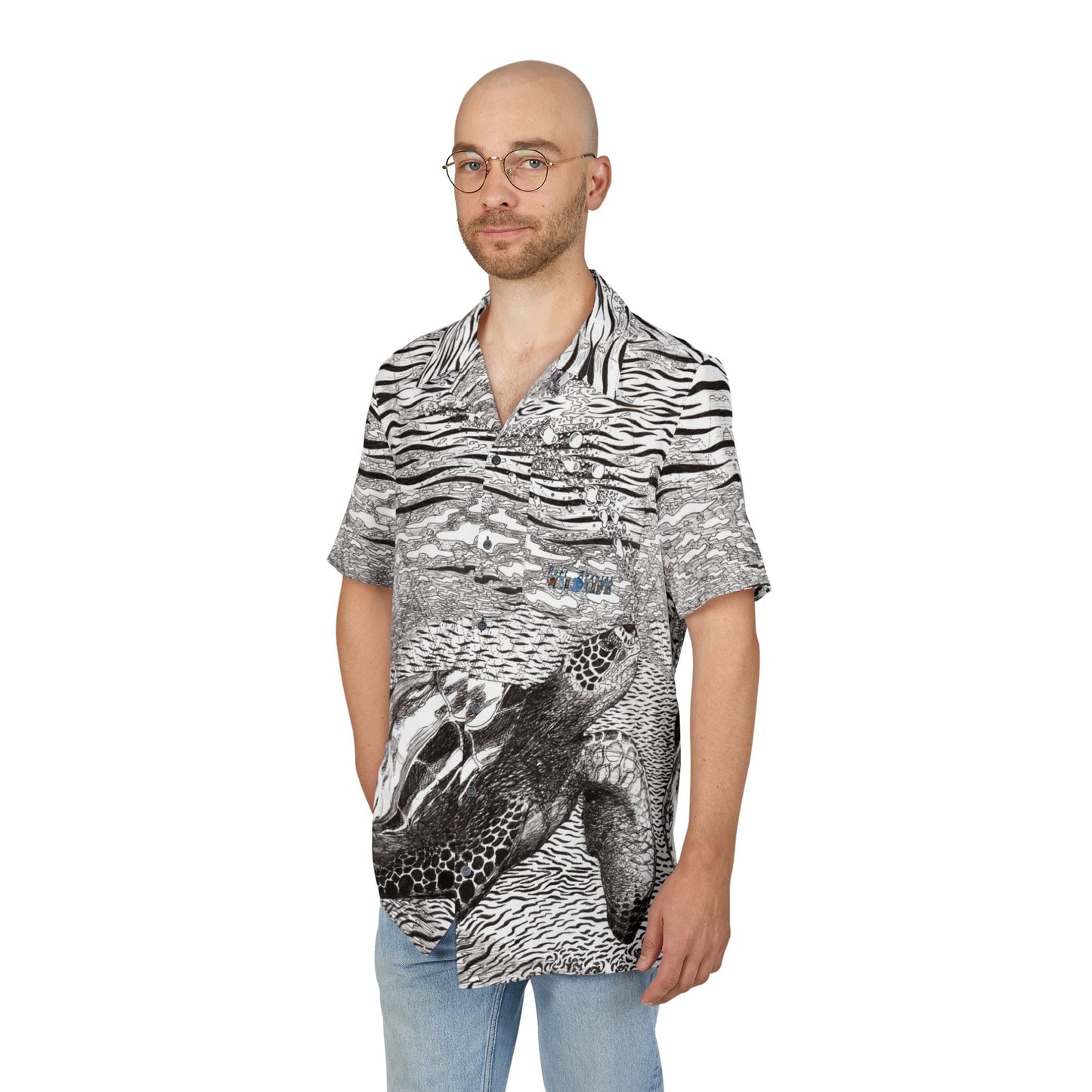 Sea Turtle Ink Art Button-down Shirt