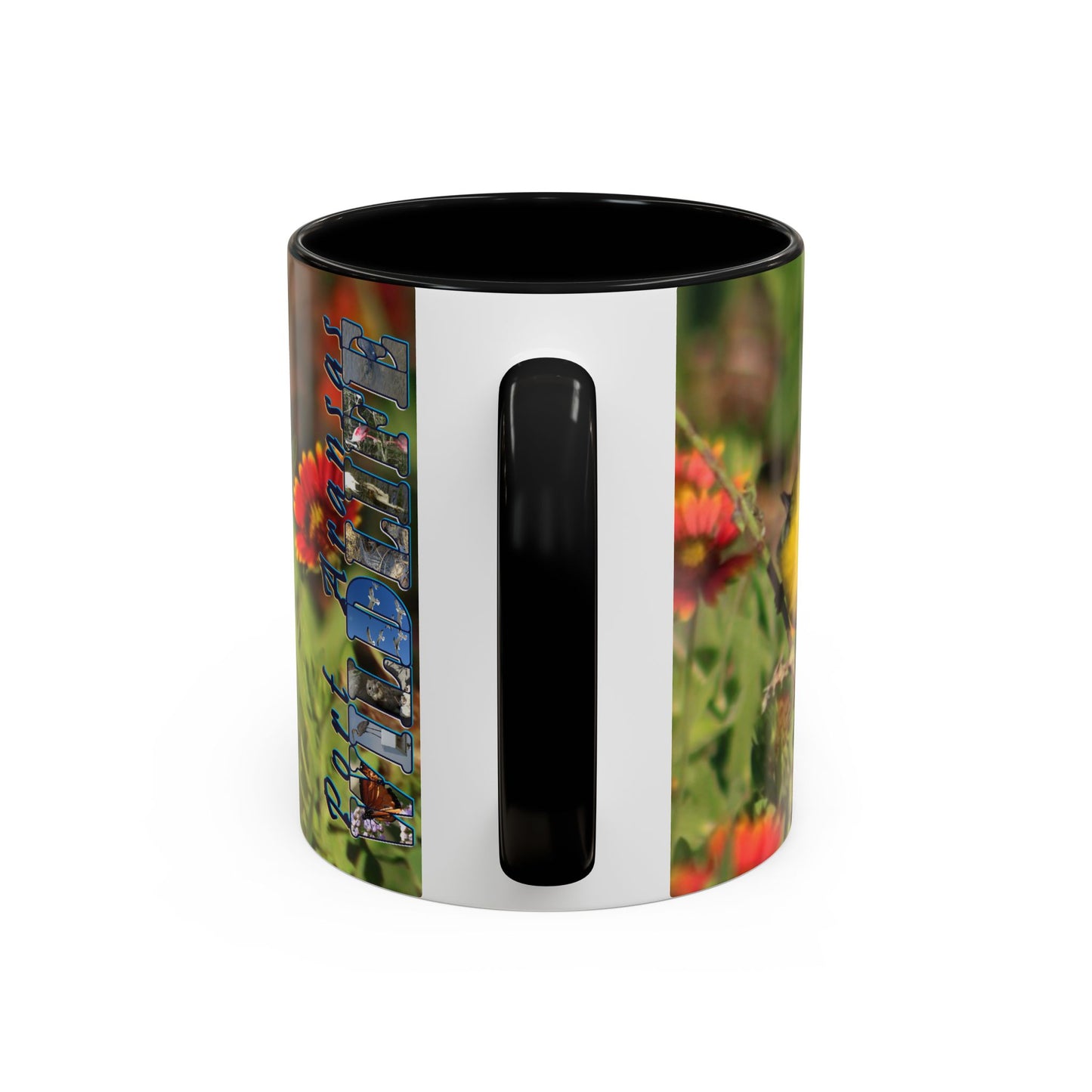 Mug - Blue-winged Warbler Floral Accent Coffee Mug - Gift for Birders and Nature Lovers