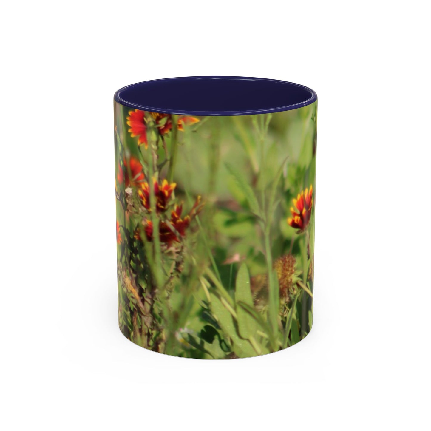 Mug - Blue-winged Warbler Floral Accent Coffee Mug - Gift for Birders and Nature Lovers