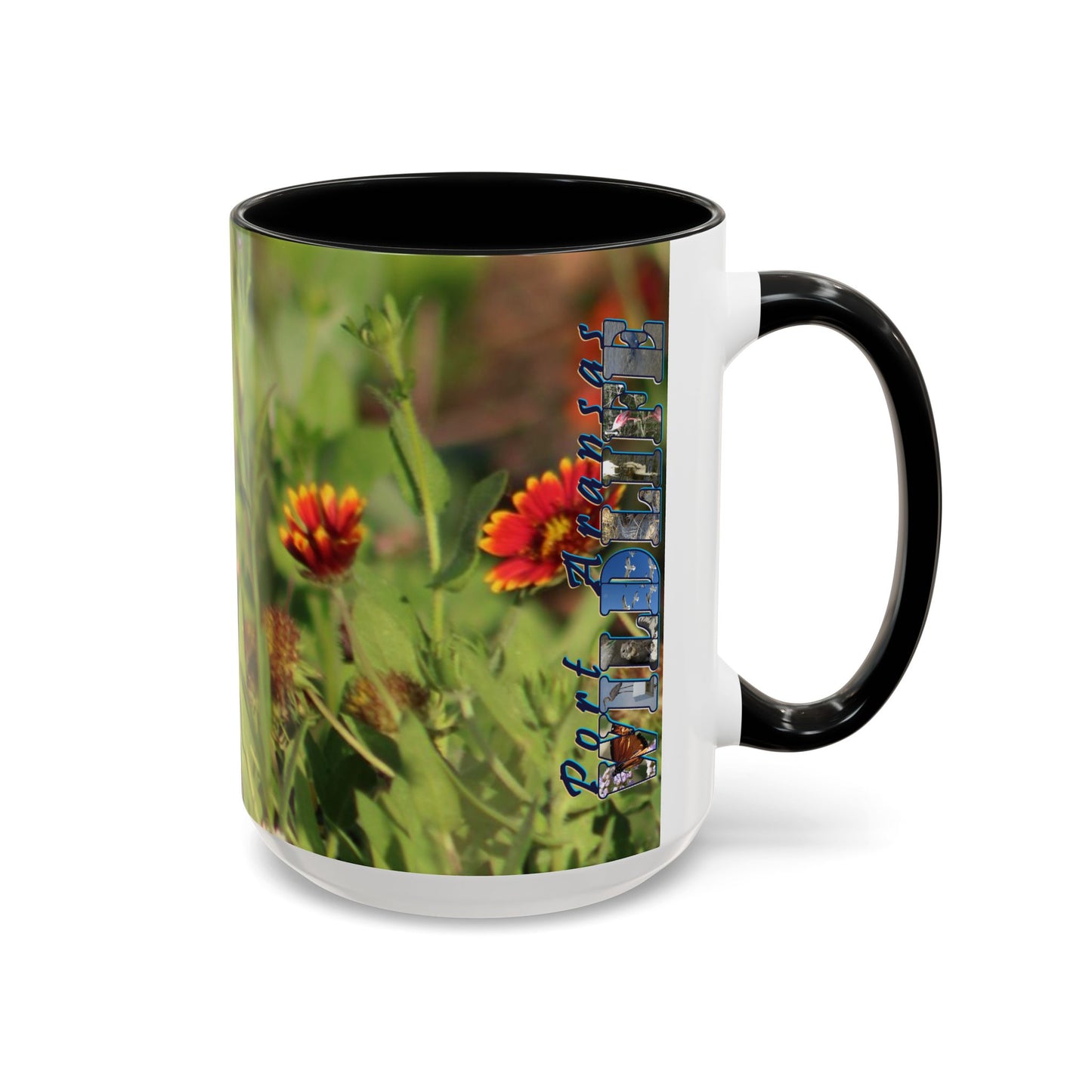 Mug - Blue-winged Warbler Floral Accent Coffee Mug - Gift for Birders and Nature Lovers