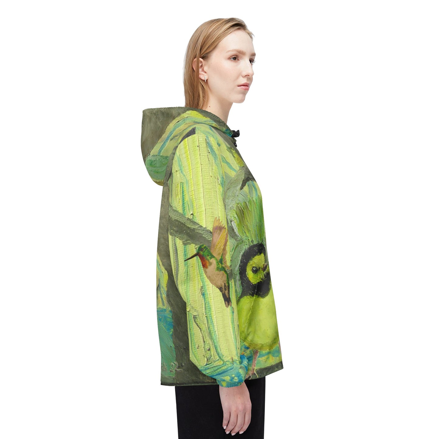 Port Aransas Wildlife Windbreaker Jacket - Hooded Warbler, Hummingbird, Monarch, Yellow-throated Warbler Inspired Art