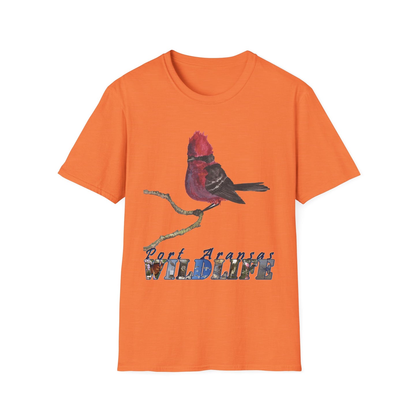 Vermilion Flycatcher Art T-Shirt Design Port Aransas Wildlife