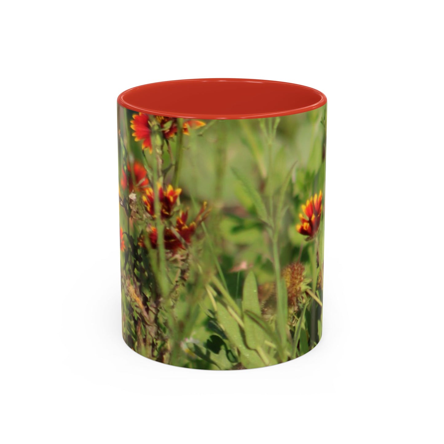 Mug - Blue-winged Warbler Floral Accent Coffee Mug - Gift for Birders and Nature Lovers