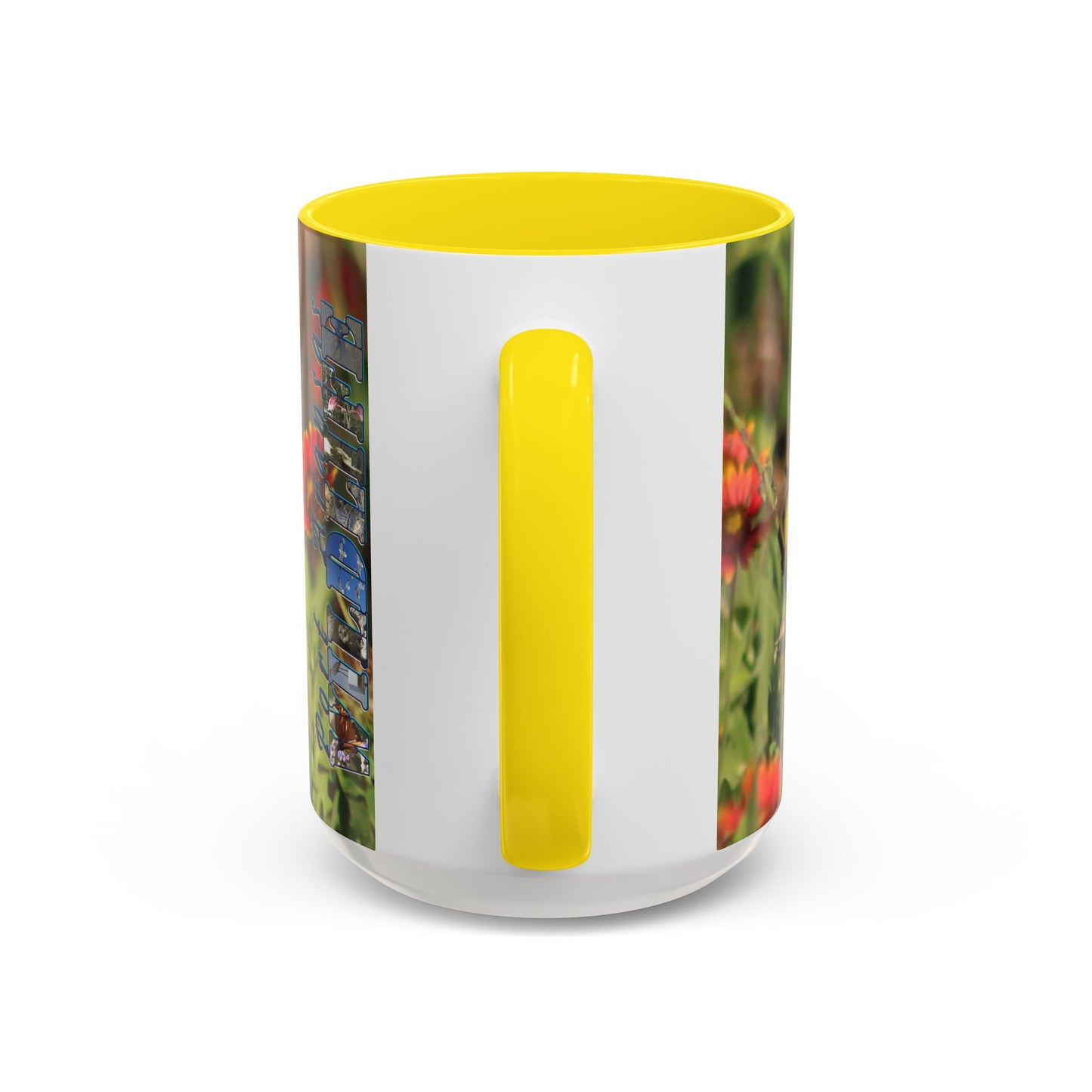 Mug - Blue-winged Warbler Floral Accent Coffee Mug - Gift for Birders and Nature Lovers