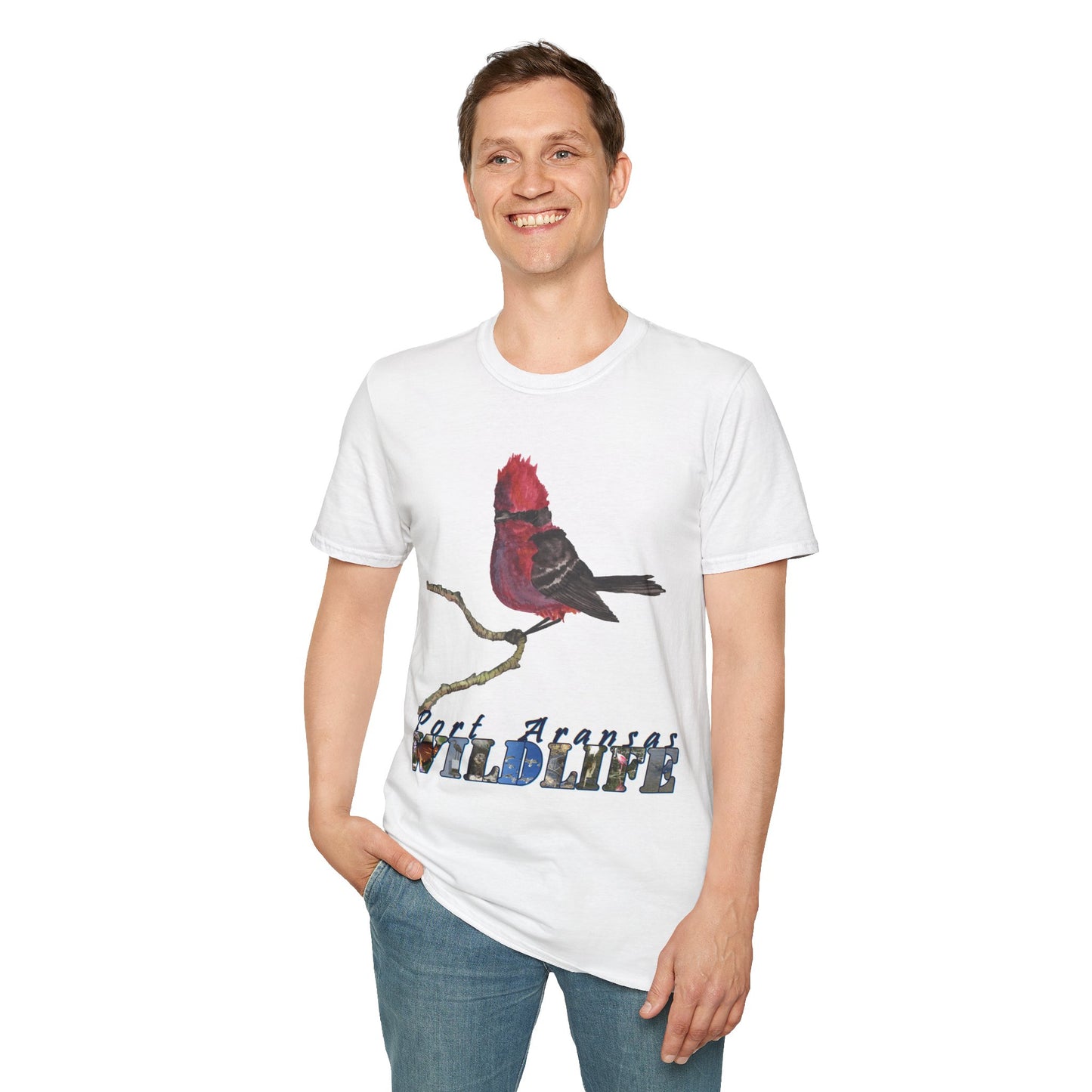 Vermilion Flycatcher Art T-Shirt Design Port Aransas Wildlife