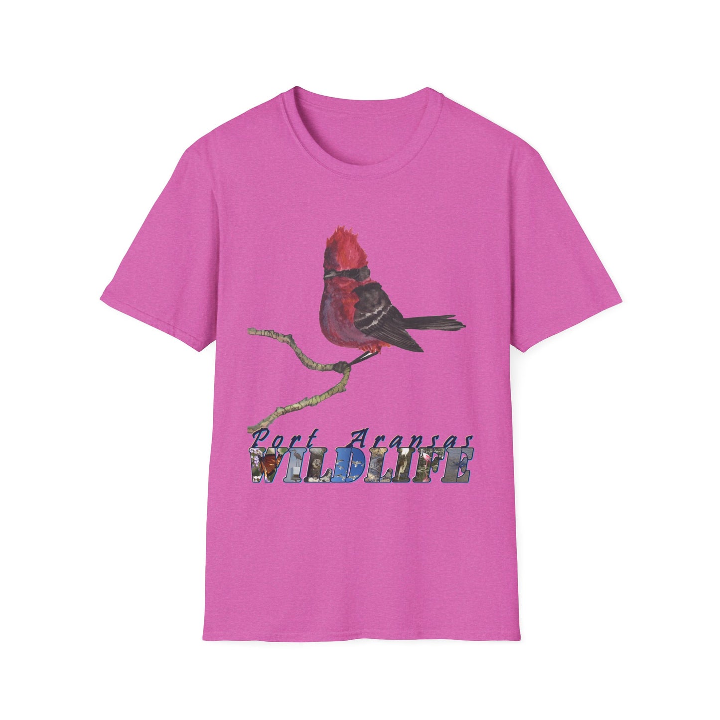 Vermilion Flycatcher Art T-Shirt Design Port Aransas Wildlife
