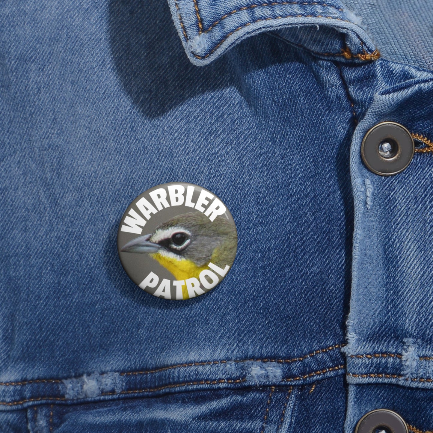 Warbler Patrol Pin Button — Custom Birdwatching Badge