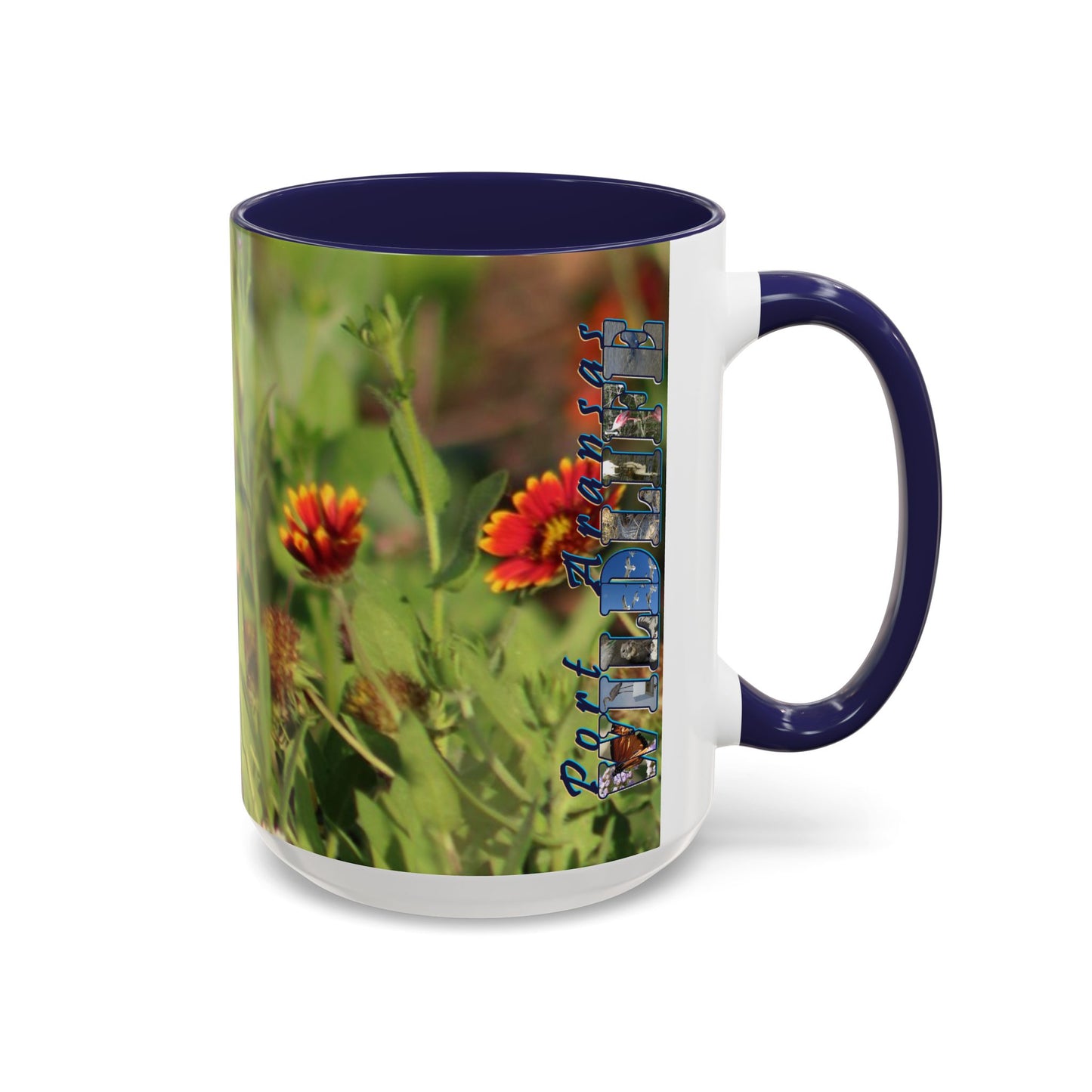 Mug - Blue-winged Warbler Floral Accent Coffee Mug - Gift for Birders and Nature Lovers