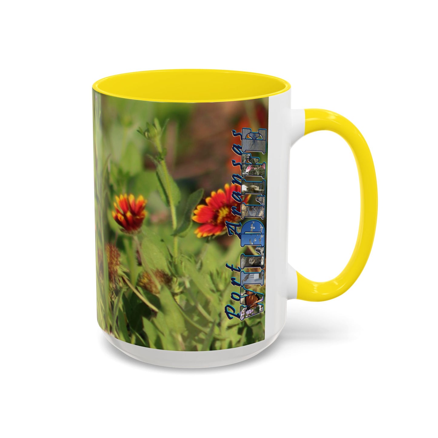 Mug - Blue-winged Warbler Floral Accent Coffee Mug - Gift for Birders and Nature Lovers
