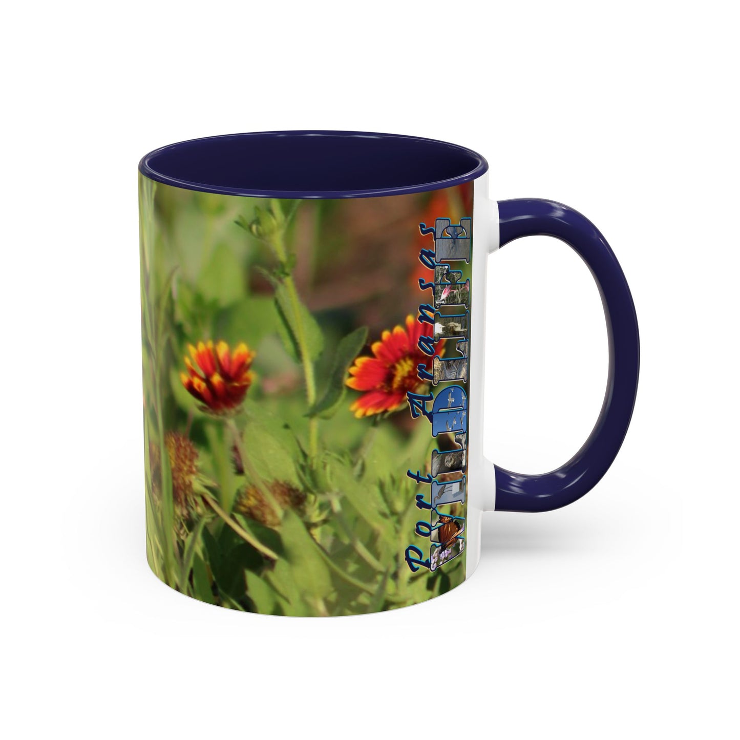 Mug - Blue-winged Warbler Floral Accent Coffee Mug - Gift for Birders and Nature Lovers
