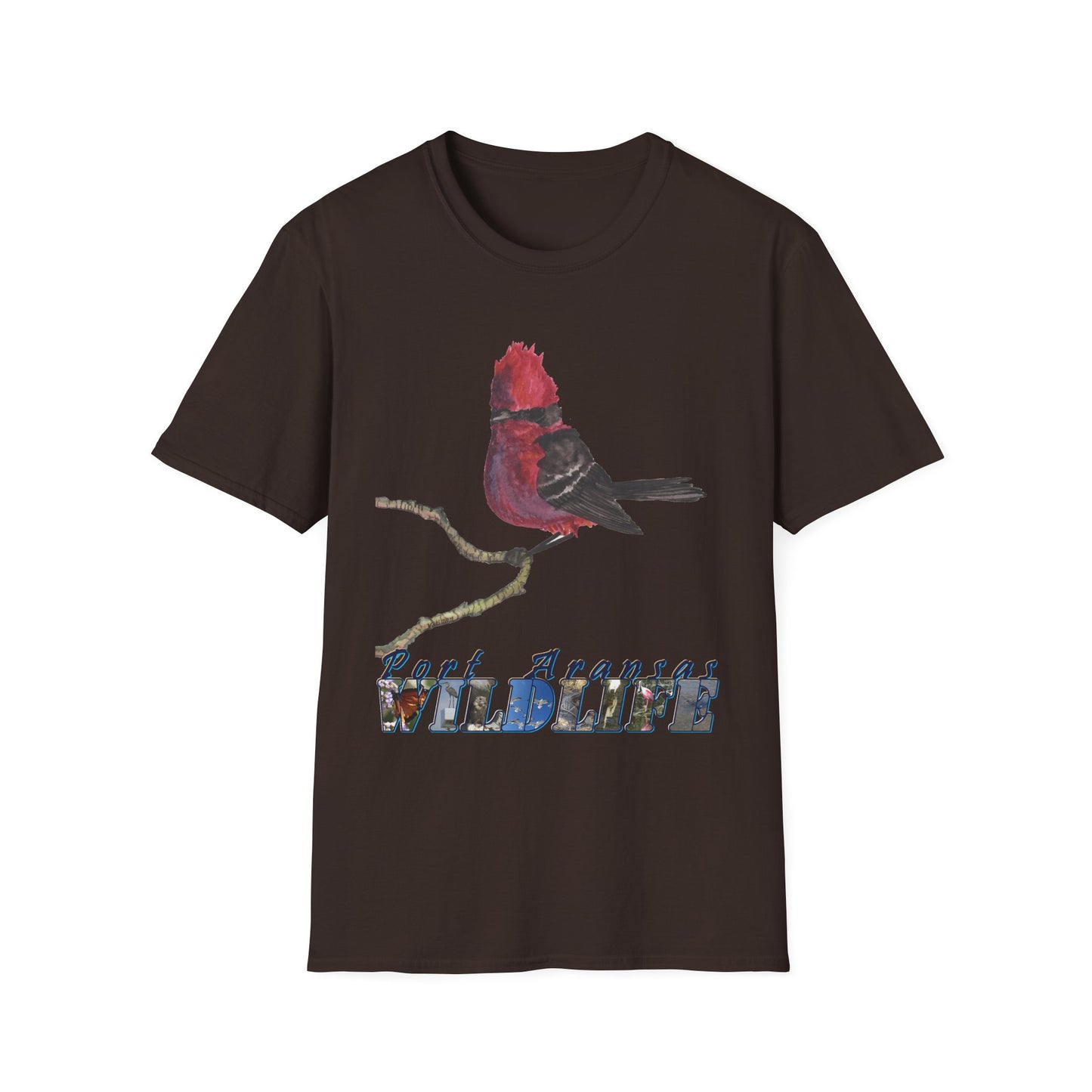 Vermilion Flycatcher Art T-Shirt Design Port Aransas Wildlife