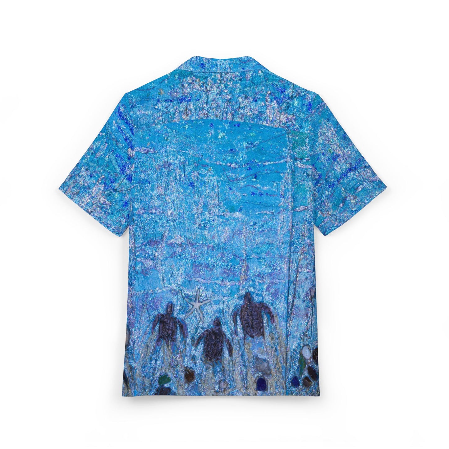 Sea Turtle Hatchling Art Button-down Beach Shirt with Pocket