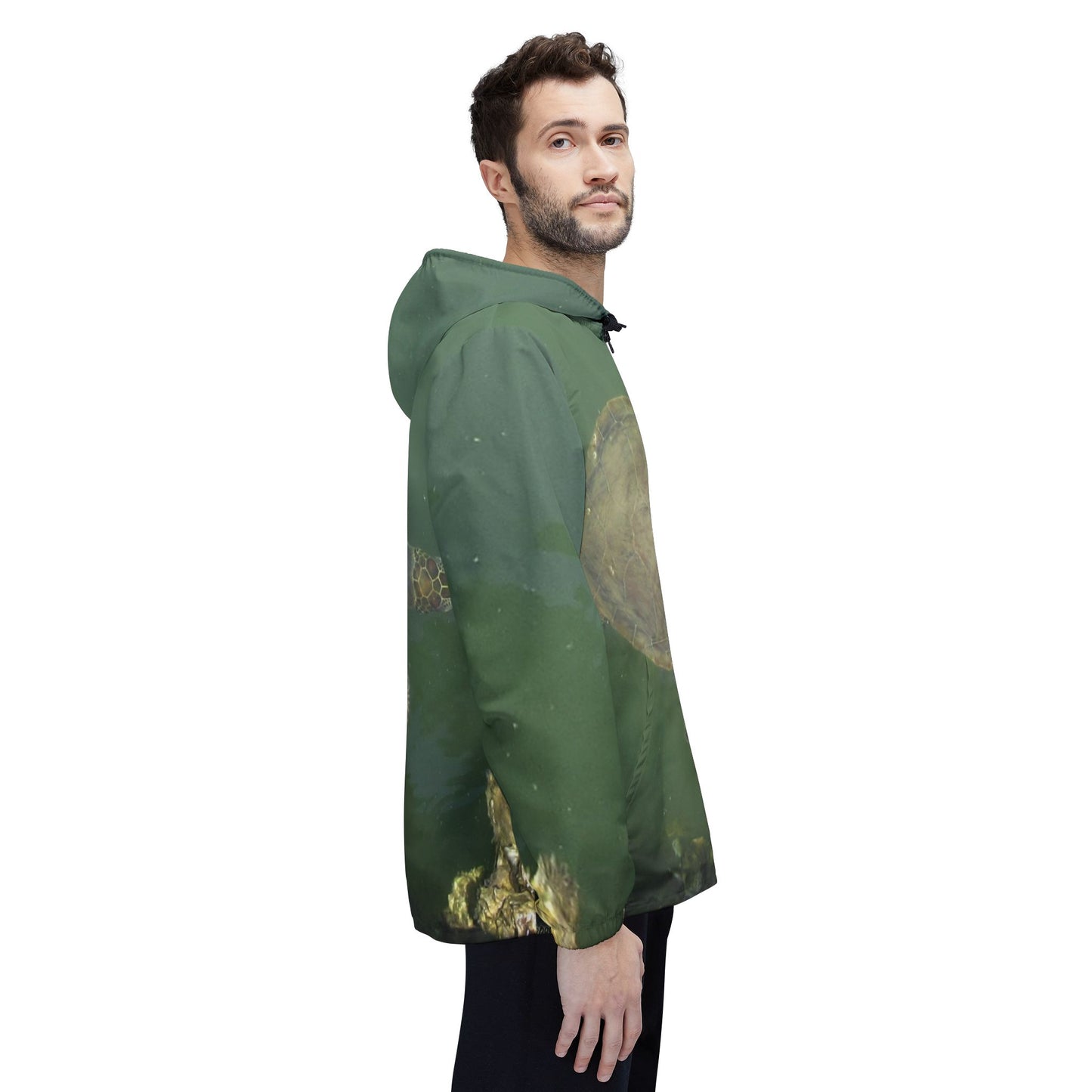 Green Sea Turtle at Robert's Point Park Windbreaker Jacket by Port Aransas Wildlife