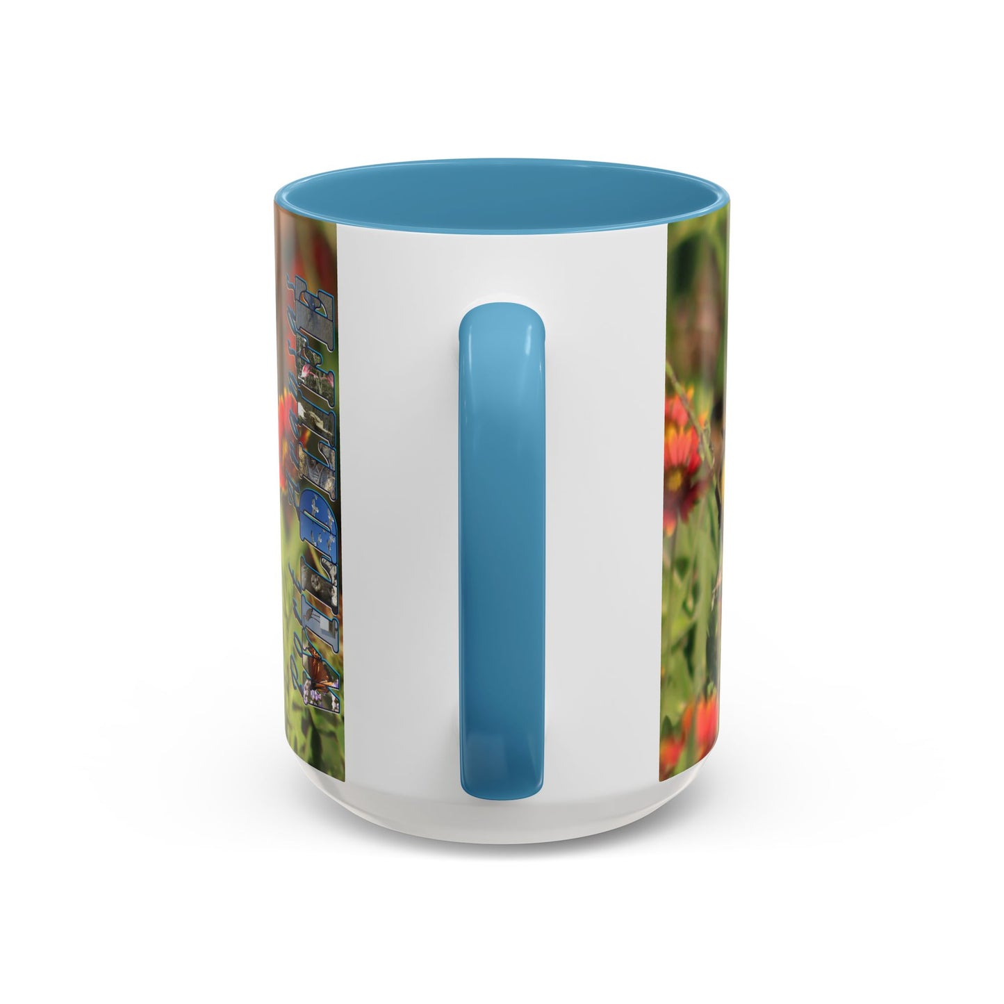 Mug - Blue-winged Warbler Floral Accent Coffee Mug - Gift for Birders and Nature Lovers
