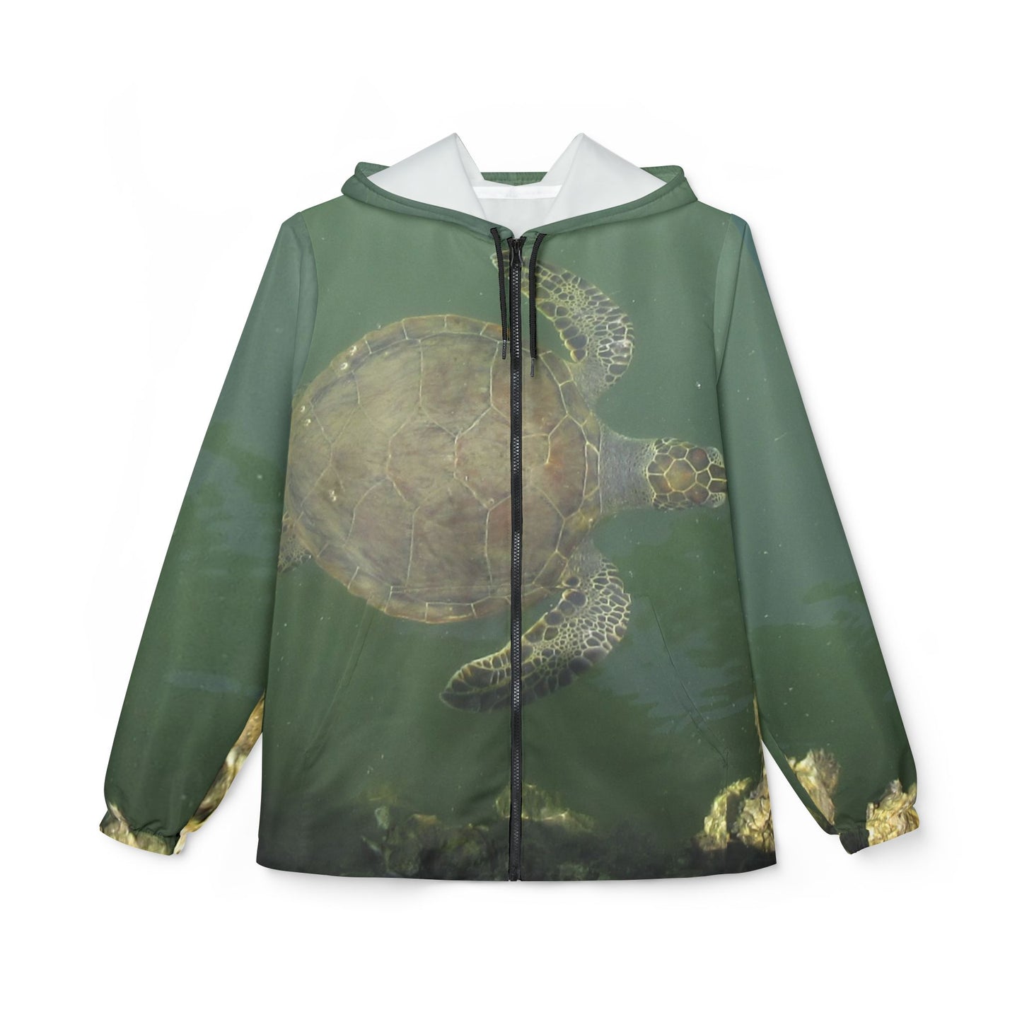 Green Sea Turtle at Robert's Point Park Windbreaker Jacket by Port Aransas Wildlife
