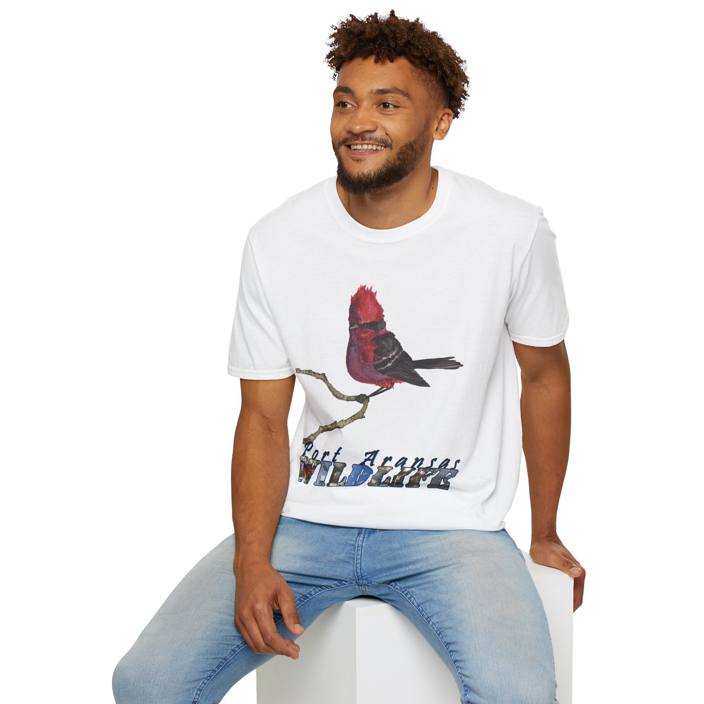 Vermilion Flycatcher Art T-Shirt Design Port Aransas Wildlife