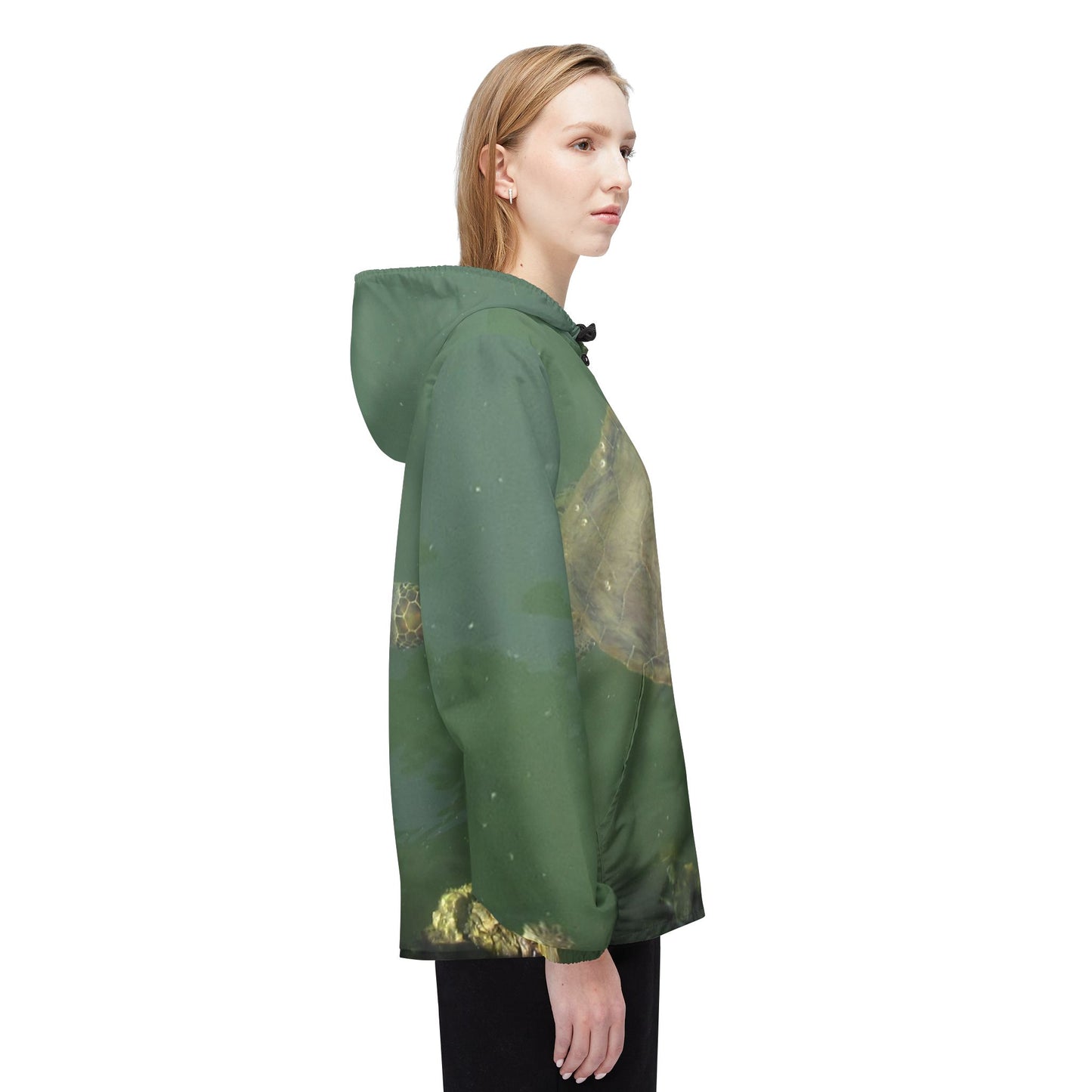 Green Sea Turtle at Robert's Point Park Windbreaker Jacket by Port Aransas Wildlife