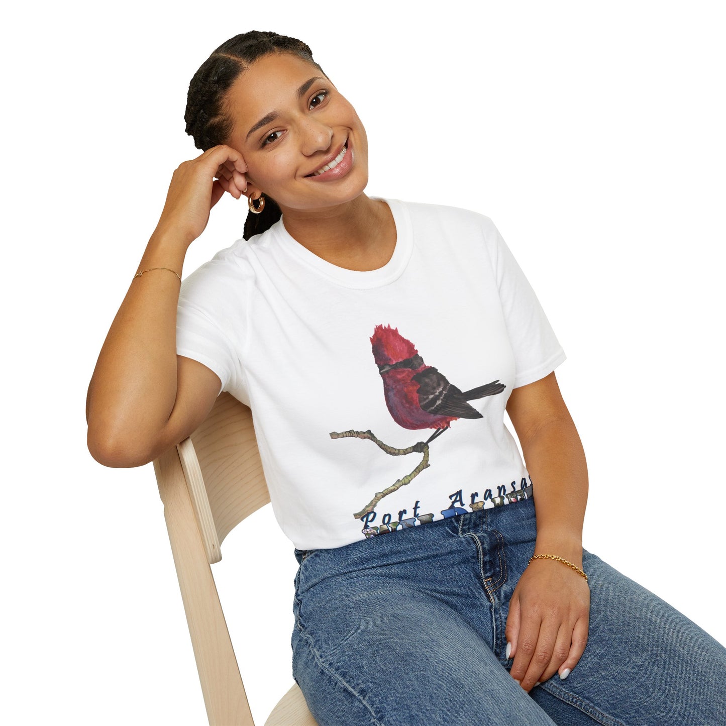 Vermilion Flycatcher Art T-Shirt Design Port Aransas Wildlife