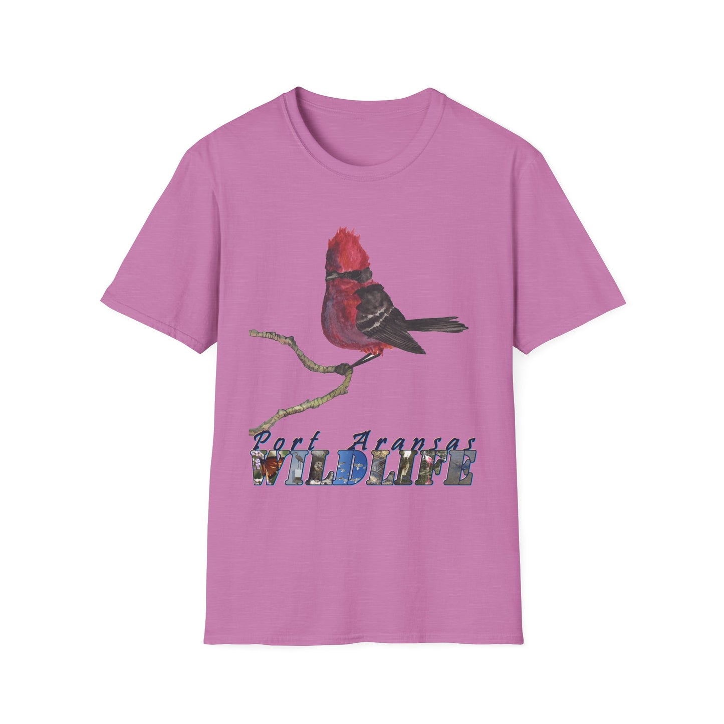 Vermilion Flycatcher Art T-Shirt Design Port Aransas Wildlife