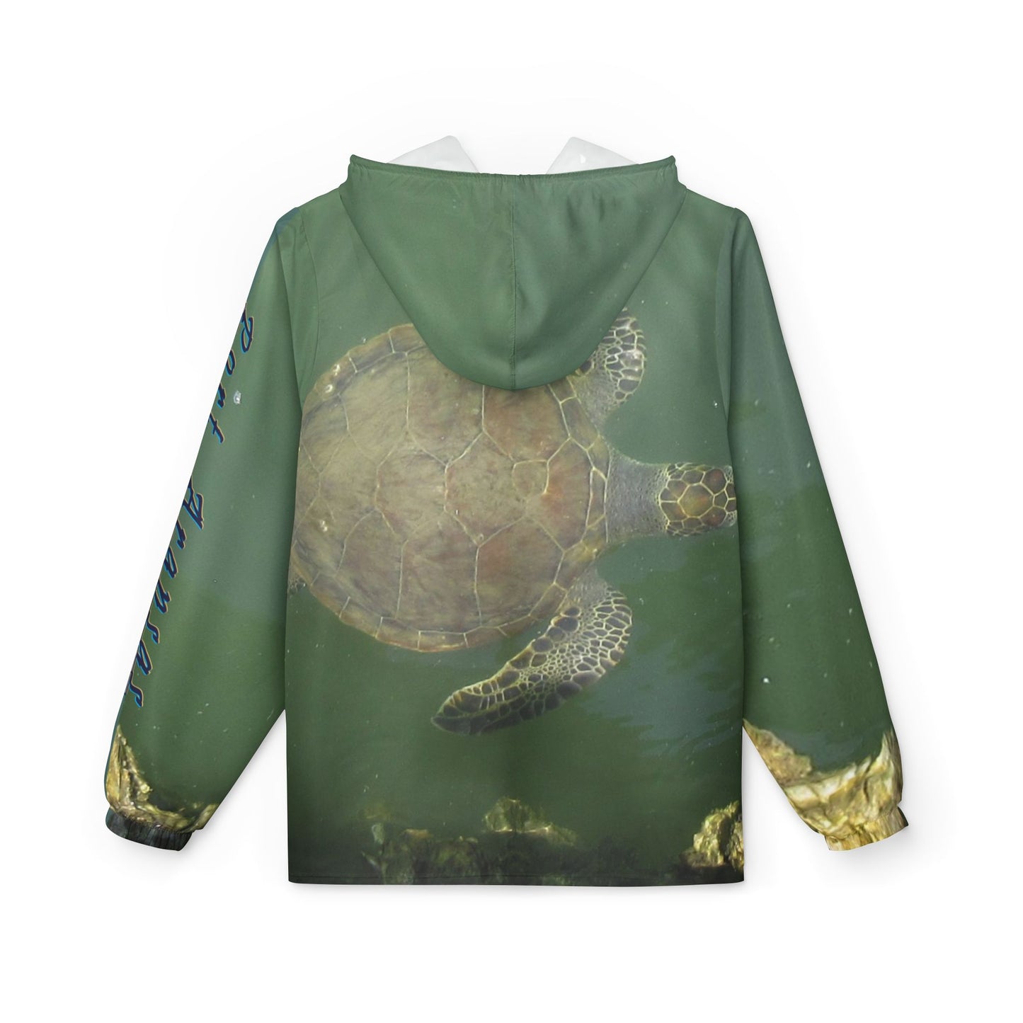 Green Sea Turtle at Robert's Point Park Windbreaker Jacket by Port Aransas Wildlife