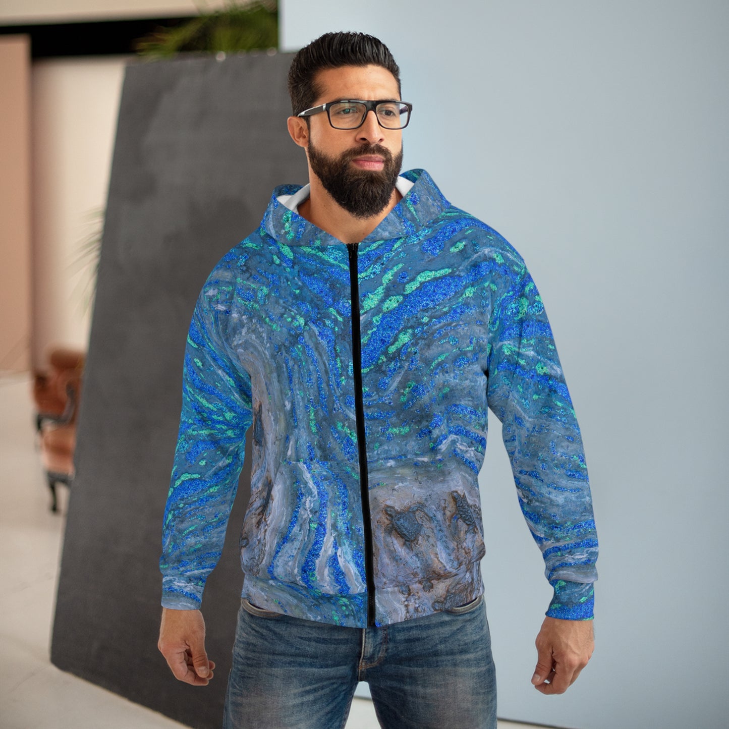 Sounds of the Ocean Children of the Surf ♥ Sea Turtle Unisex Zip Hoodie