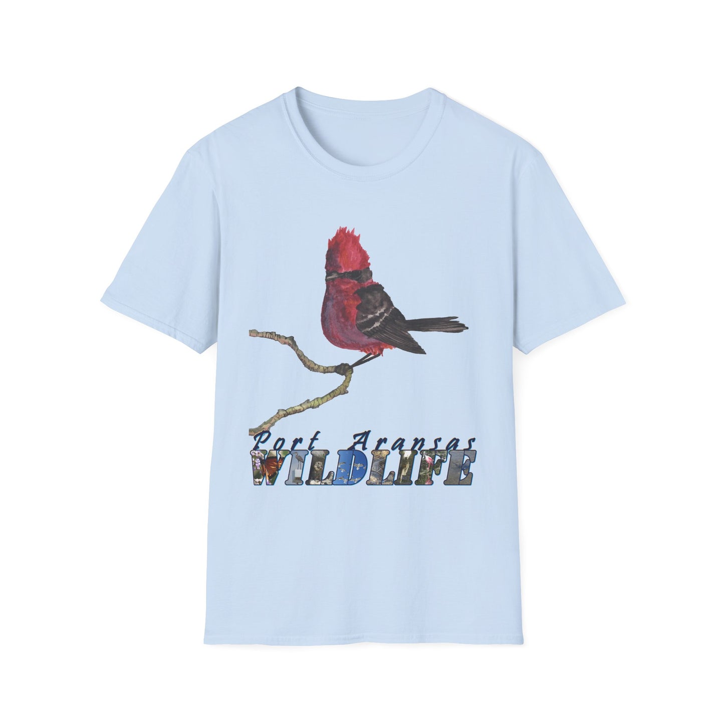 Vermilion Flycatcher Art T-Shirt Design Port Aransas Wildlife