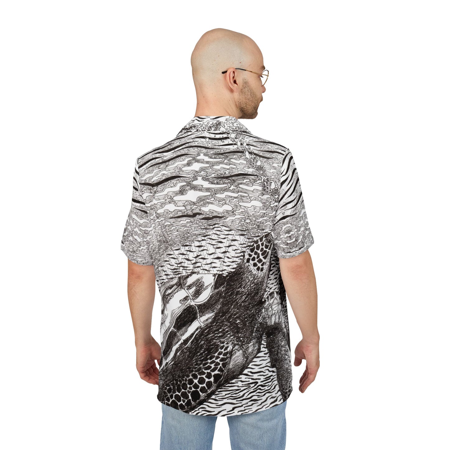 Sea Turtle Ink Art Button-down Shirt