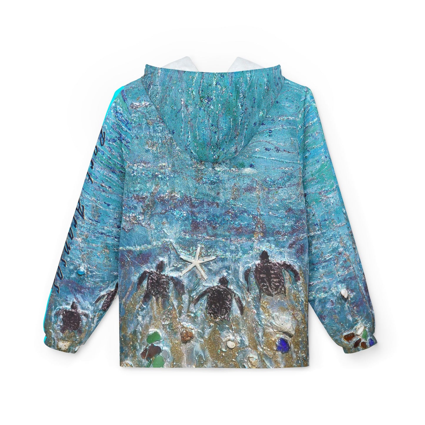 Windbreaker Jacket - Port Aransas Wildlife Beach Trinkets Sea Turtle Hatchlings