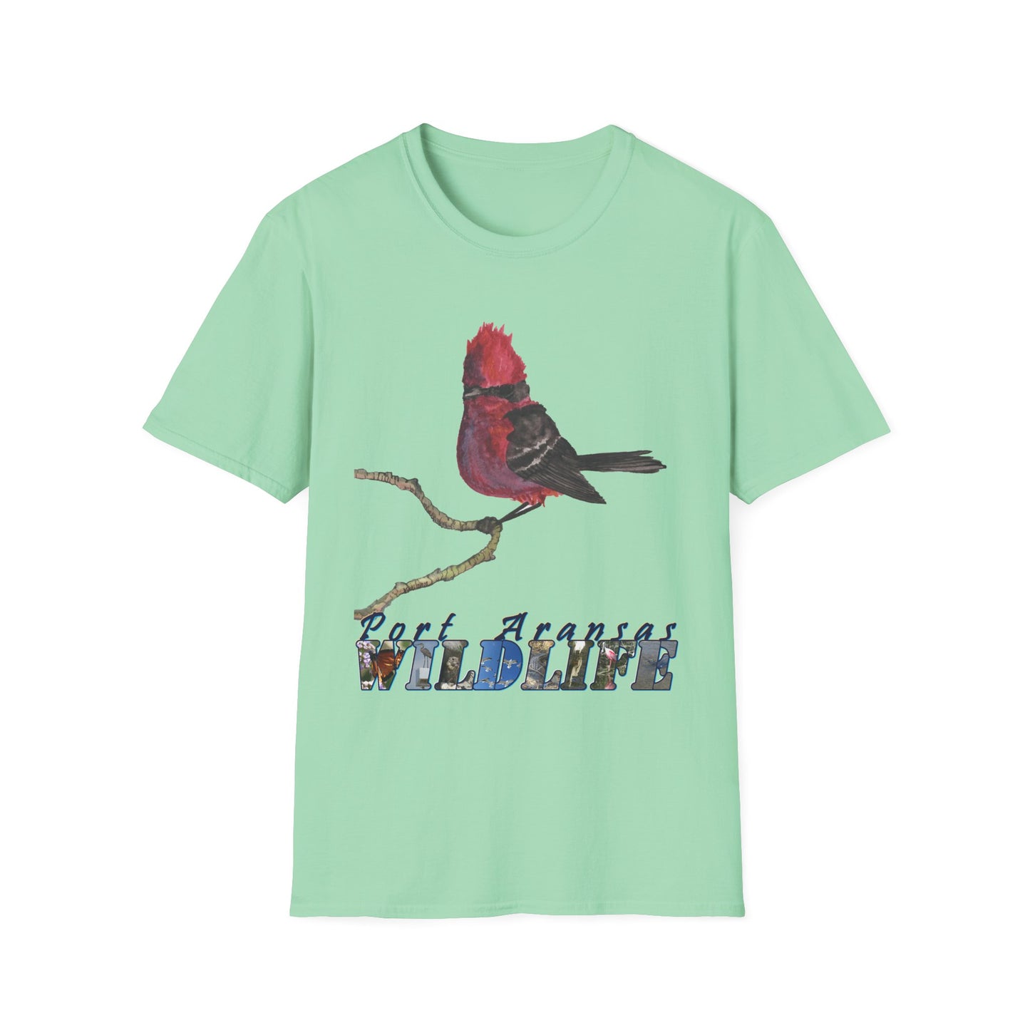 Vermilion Flycatcher Art T-Shirt Design Port Aransas Wildlife