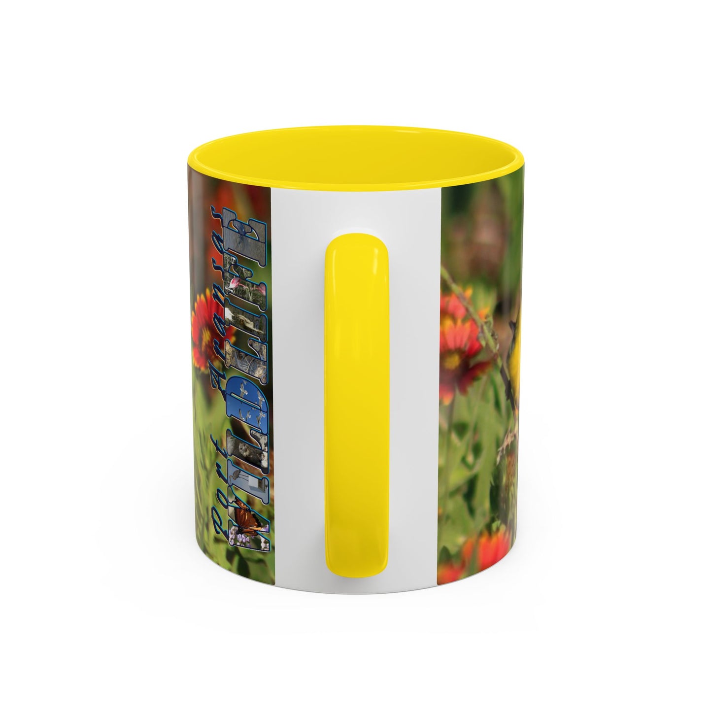 Mug - Blue-winged Warbler Floral Accent Coffee Mug - Gift for Birders and Nature Lovers