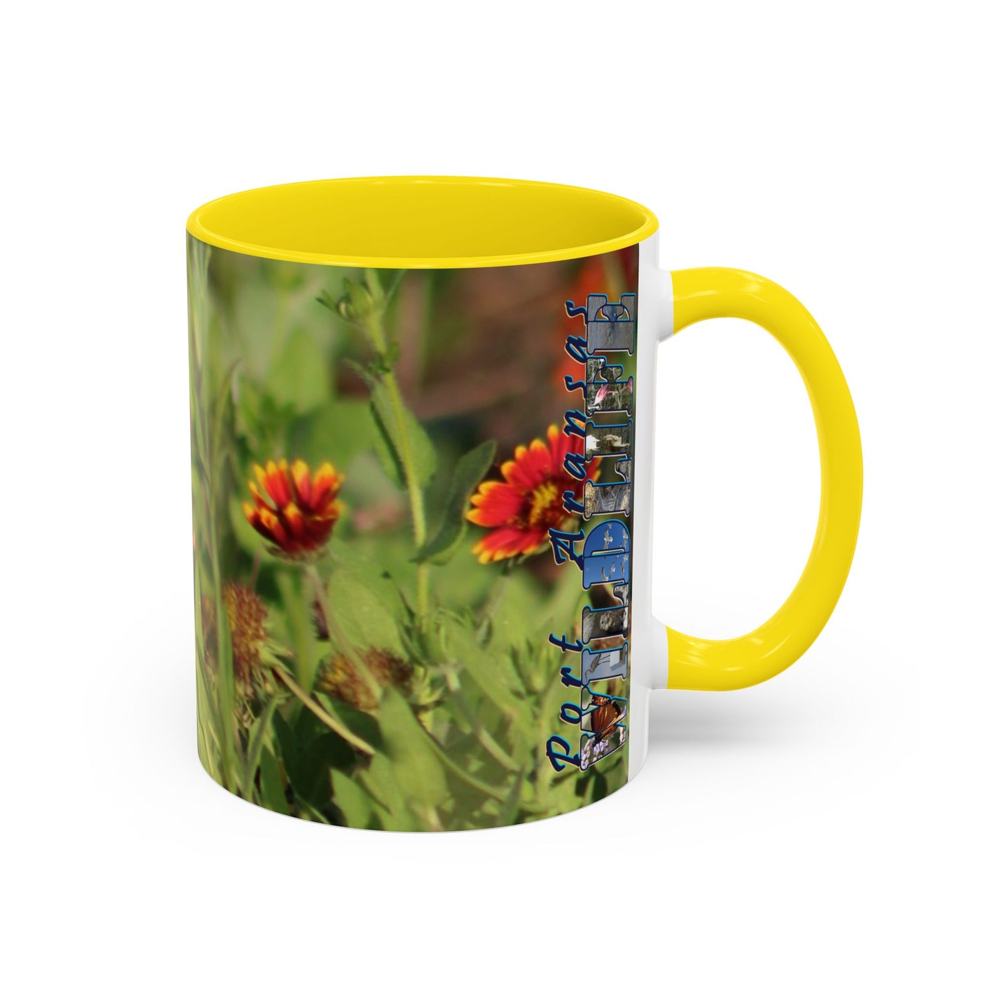 Mug - Blue-winged Warbler Floral Accent Coffee Mug - Gift for Birders and Nature Lovers