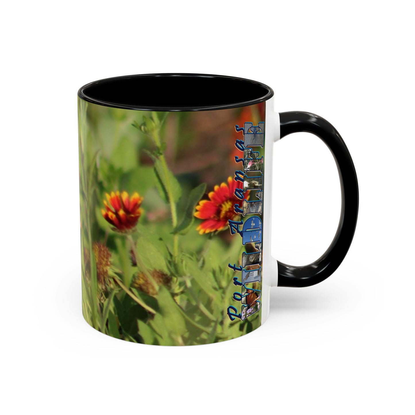Mug - Blue-winged Warbler Floral Accent Coffee Mug - Gift for Birders and Nature Lovers