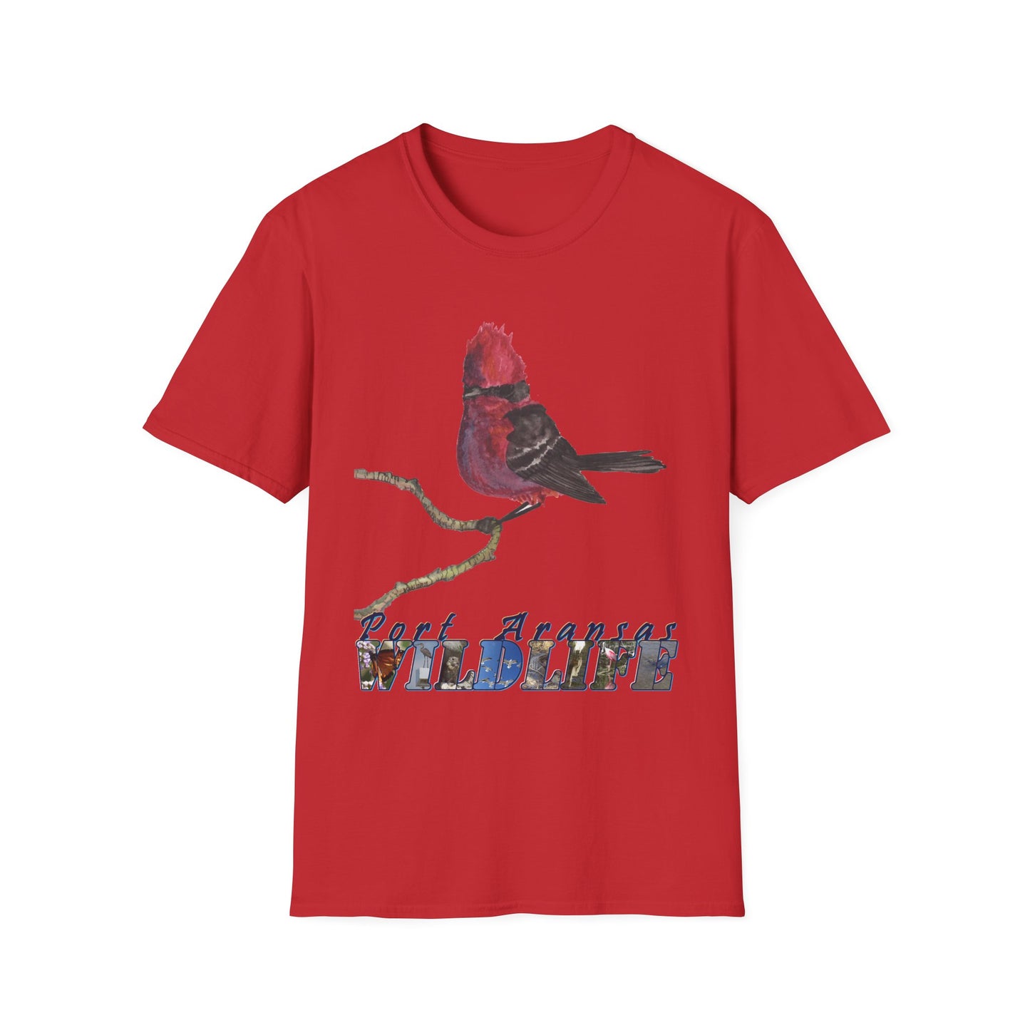Vermilion Flycatcher Art T-Shirt Design Port Aransas Wildlife