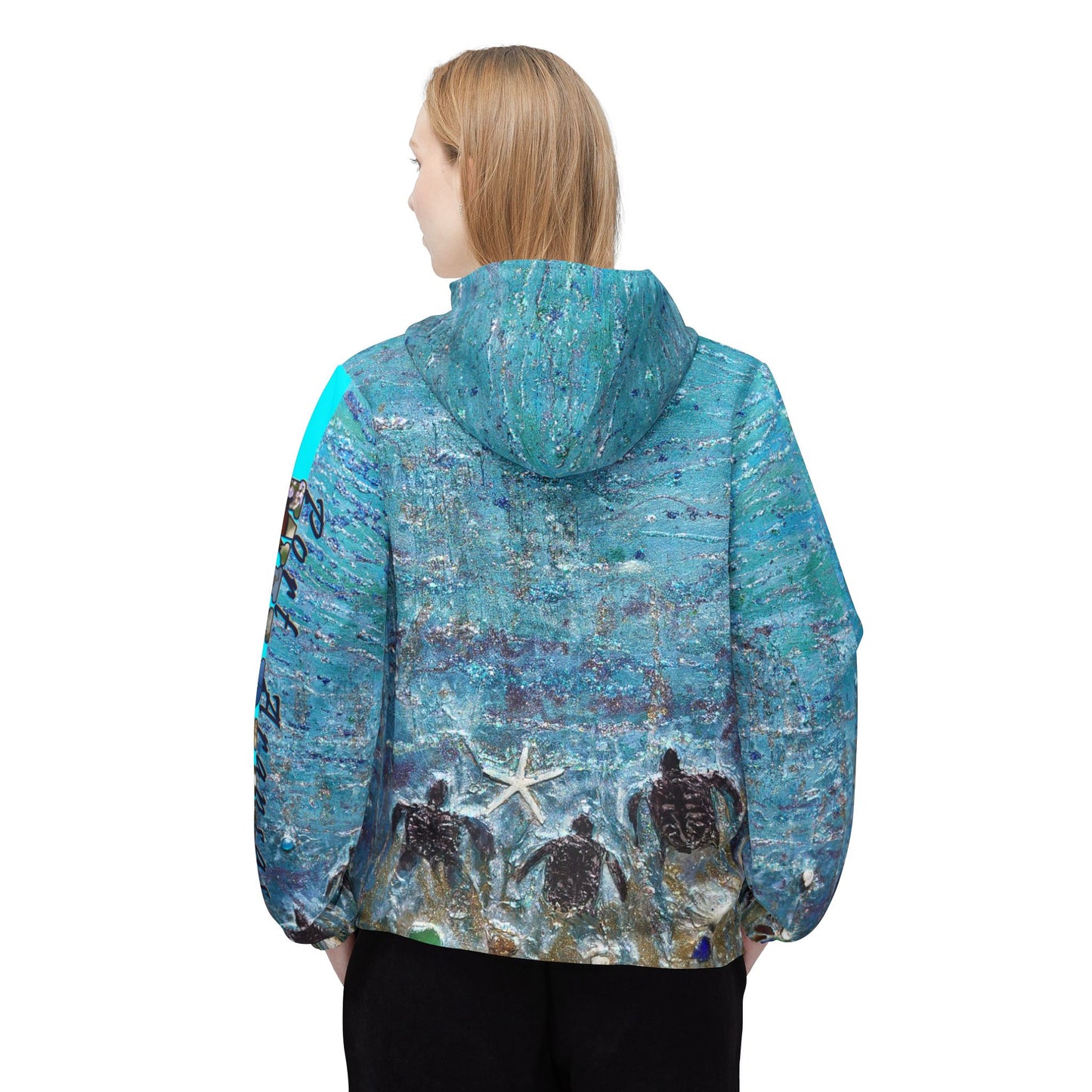 Windbreaker Jacket - Port Aransas Wildlife Beach Trinkets Sea Turtle Hatchlings
