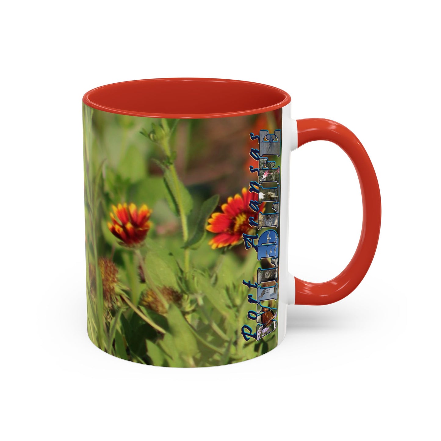 Mug - Blue-winged Warbler Floral Accent Coffee Mug - Gift for Birders and Nature Lovers