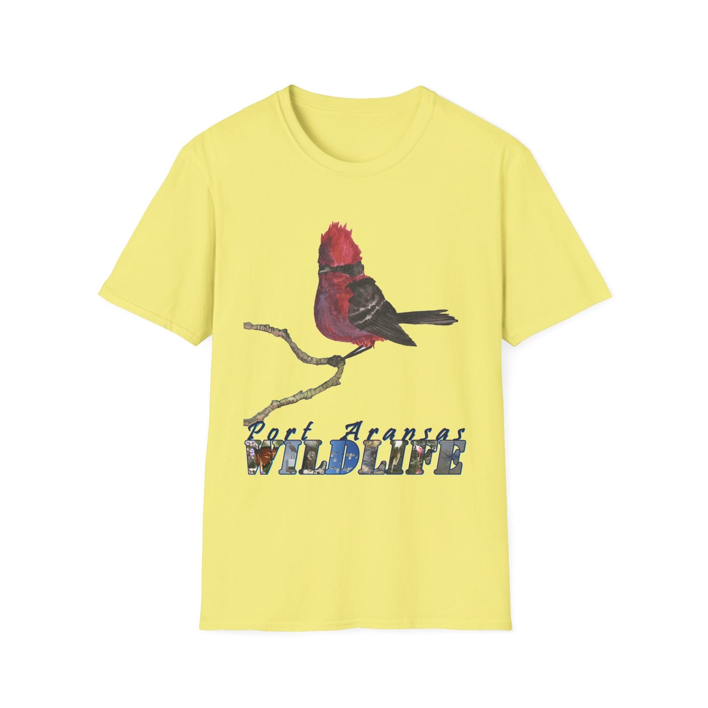 Vermilion Flycatcher Art T-Shirt Design Port Aransas Wildlife