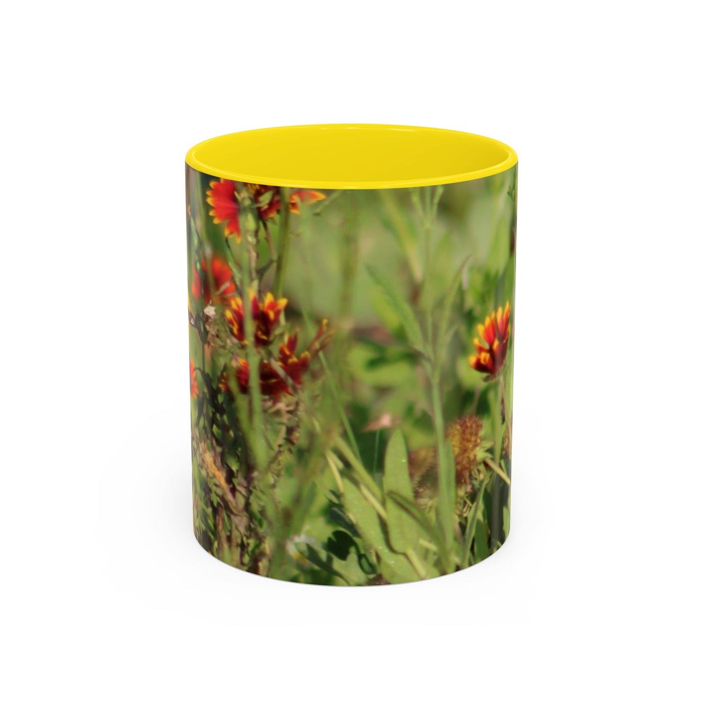 Mug - Blue-winged Warbler Floral Accent Coffee Mug - Gift for Birders and Nature Lovers