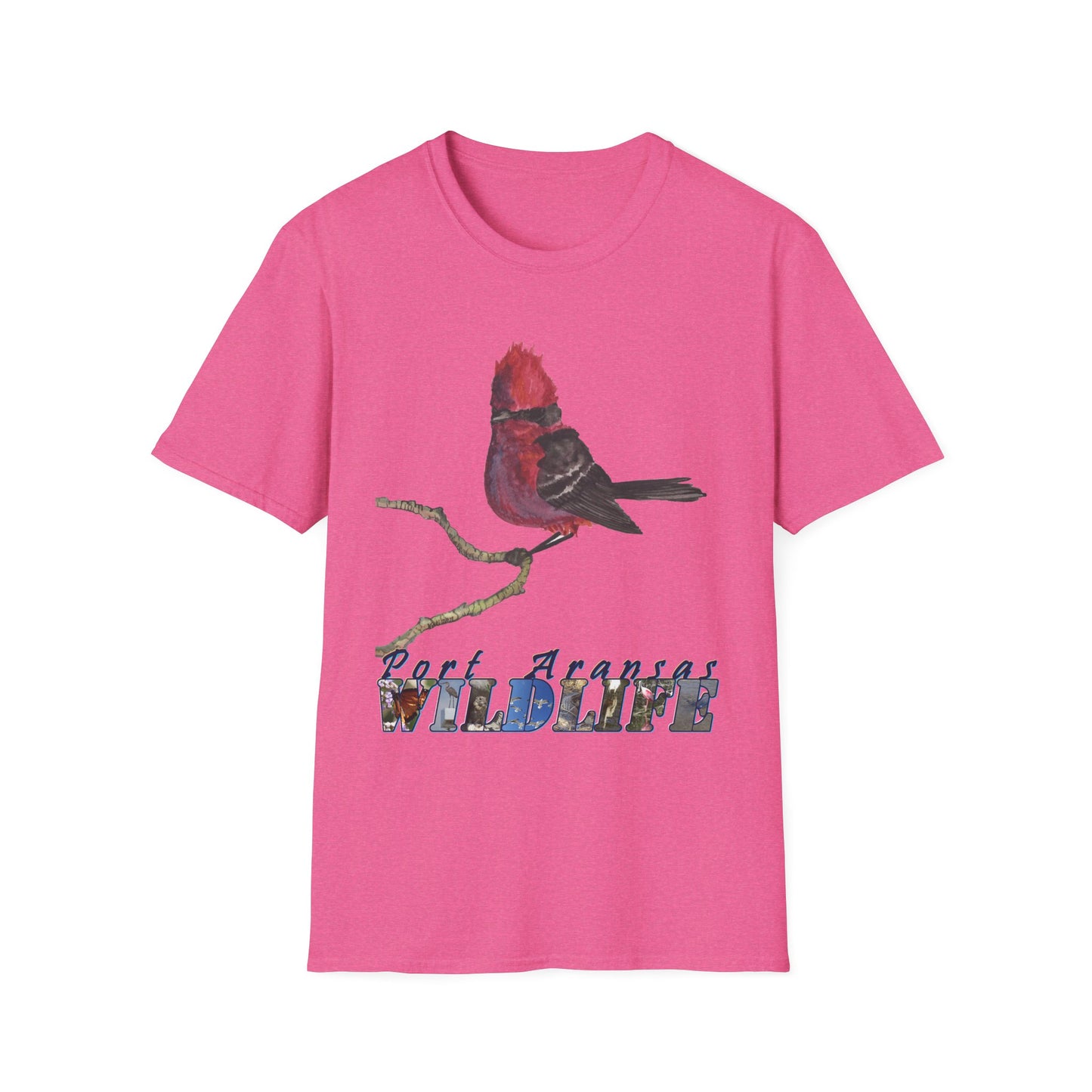 Vermilion Flycatcher Art T-Shirt Design Port Aransas Wildlife