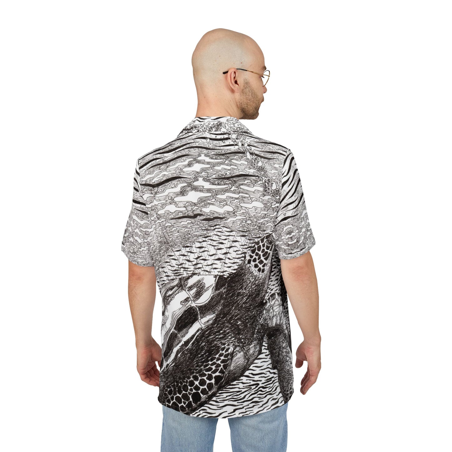 Sea Turtle Ink Art Button-down Shirt