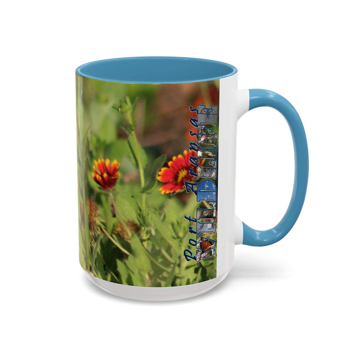 Mug - Blue-winged Warbler Floral Accent Coffee Mug - Gift for Birders and Nature Lovers