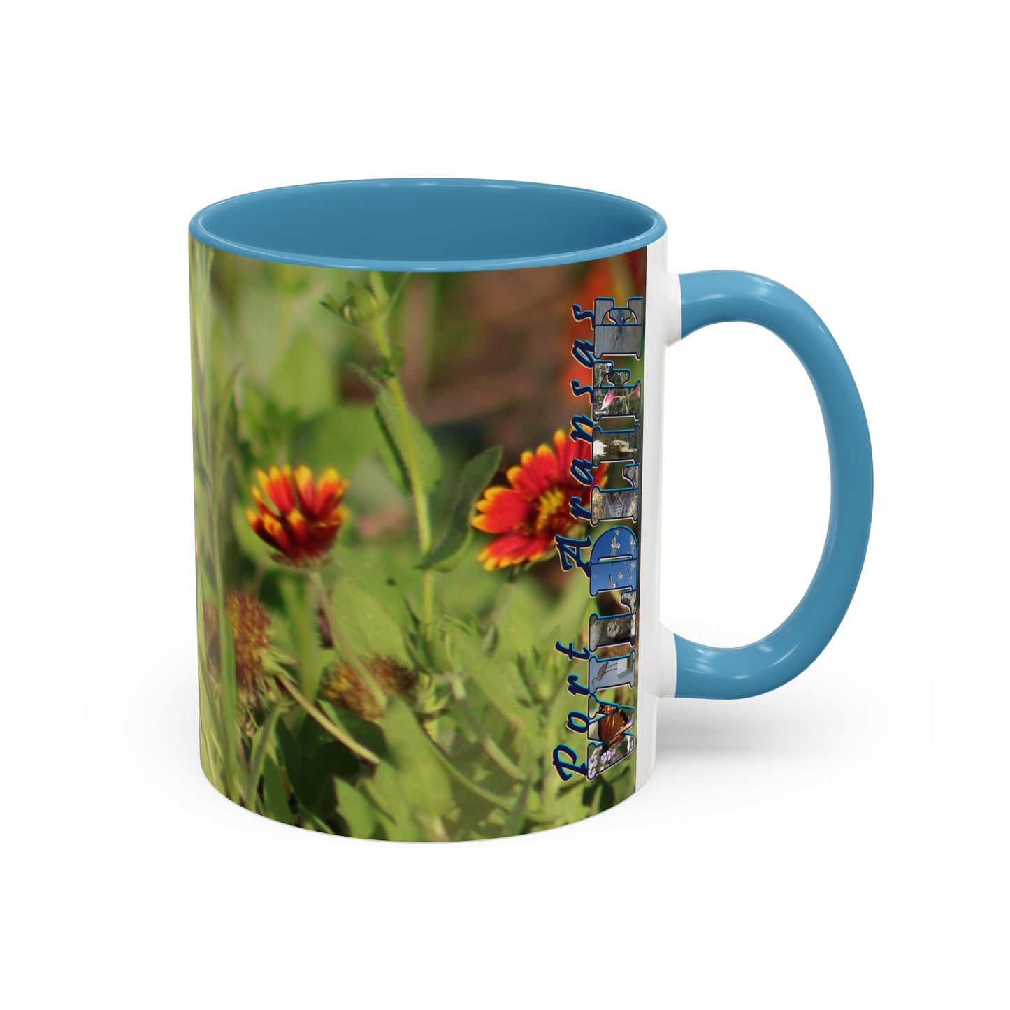 Mug - Blue-winged Warbler Floral Accent Coffee Mug - Gift for Birders and Nature Lovers