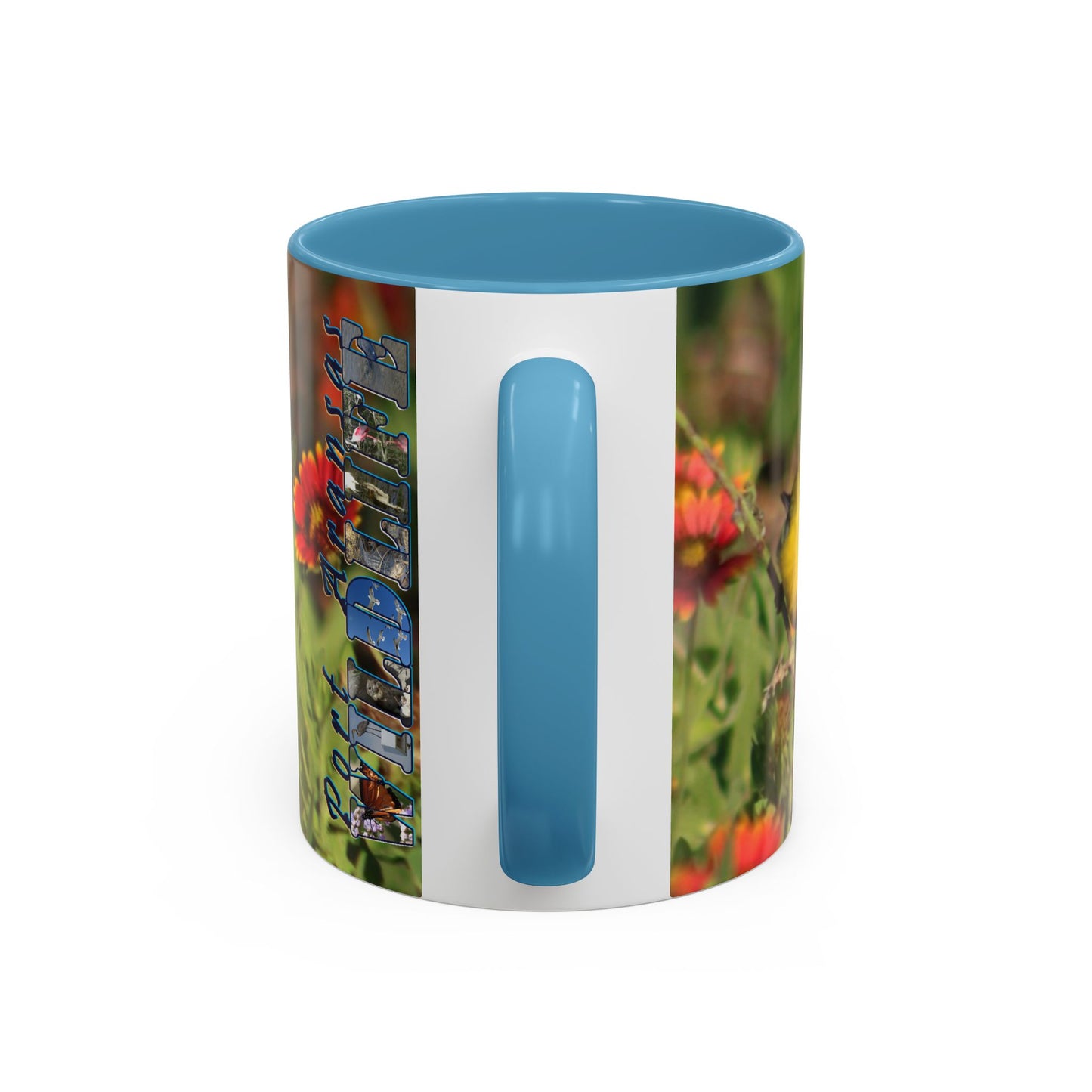Mug - Blue-winged Warbler Floral Accent Coffee Mug - Gift for Birders and Nature Lovers