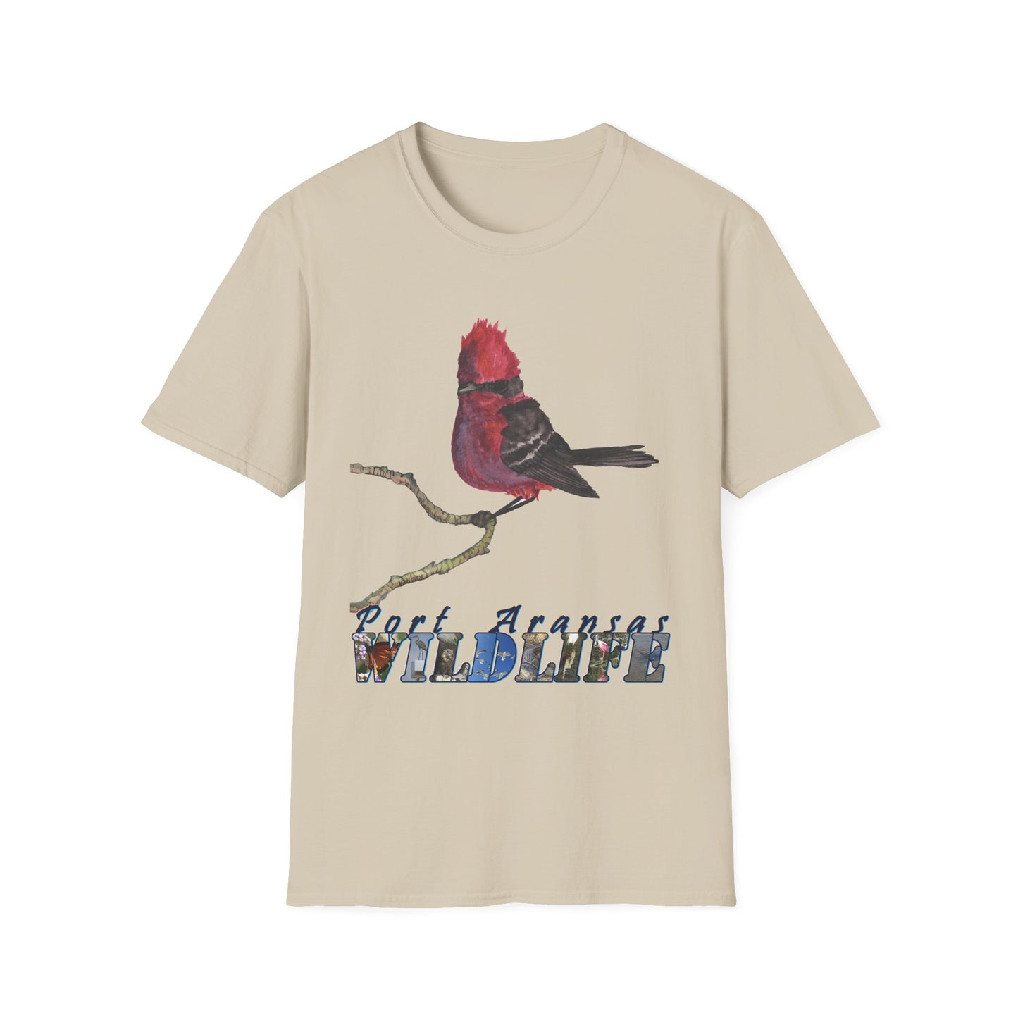 Vermilion Flycatcher Art T-Shirt Design Port Aransas Wildlife