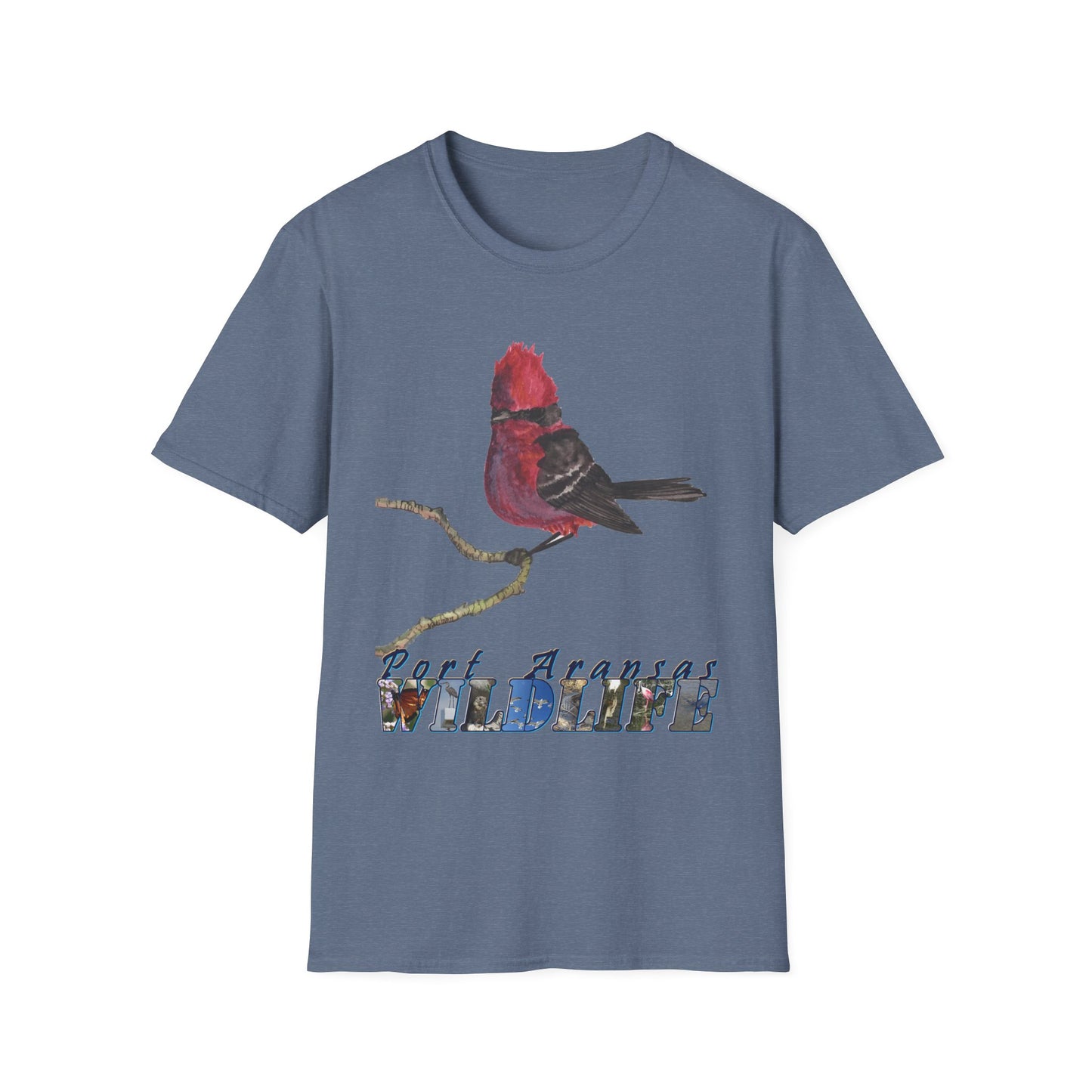 Vermilion Flycatcher Art T-Shirt Design Port Aransas Wildlife