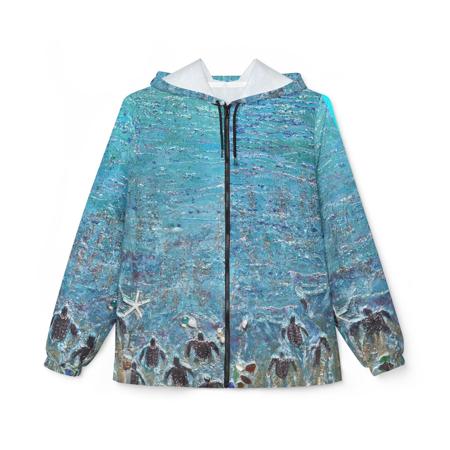 Windbreaker Jacket - Port Aransas Wildlife Beach Trinkets Sea Turtle Hatchlings