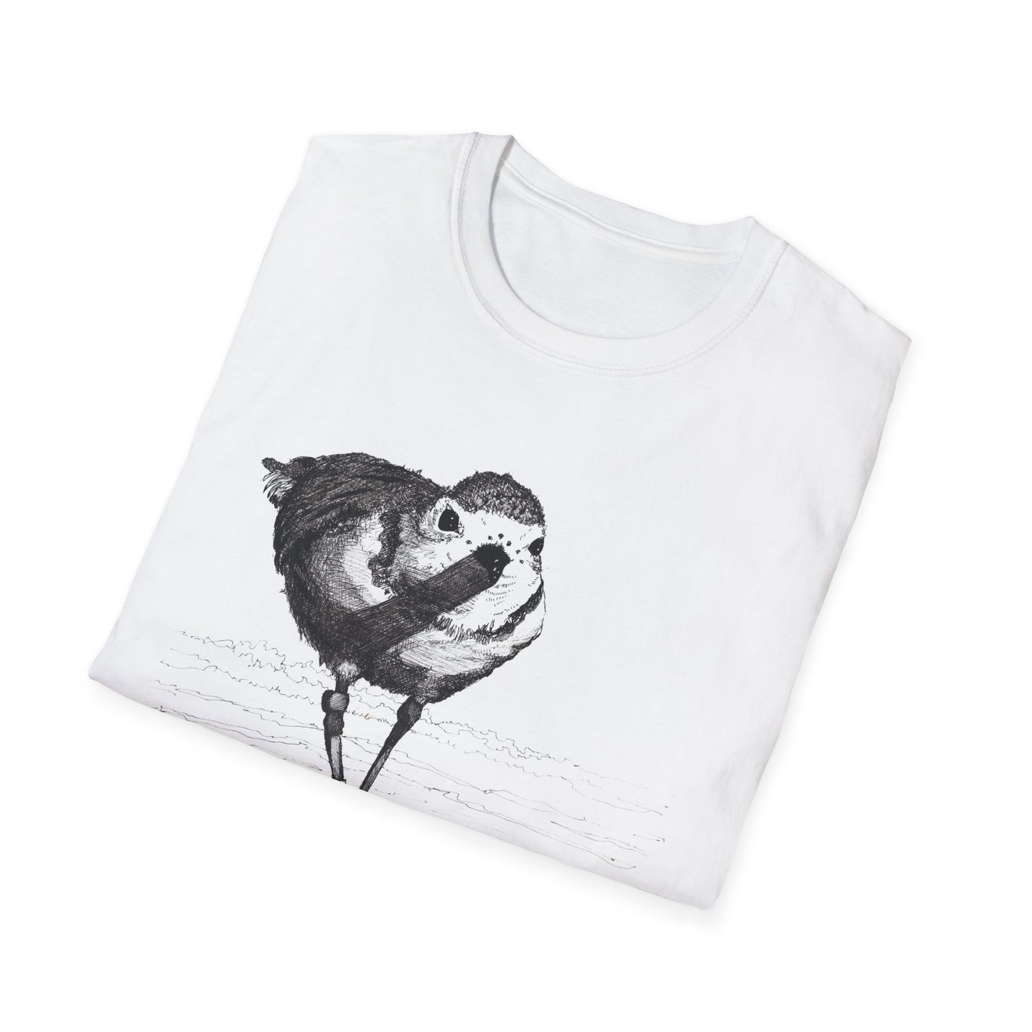 Banded Piping Plover Ink Art T-Shirt Design Port Aransas Wildlife